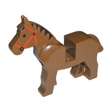 Part 4493c01pb03 Brown Horse with Black Eyes, Red Bridle Pattern